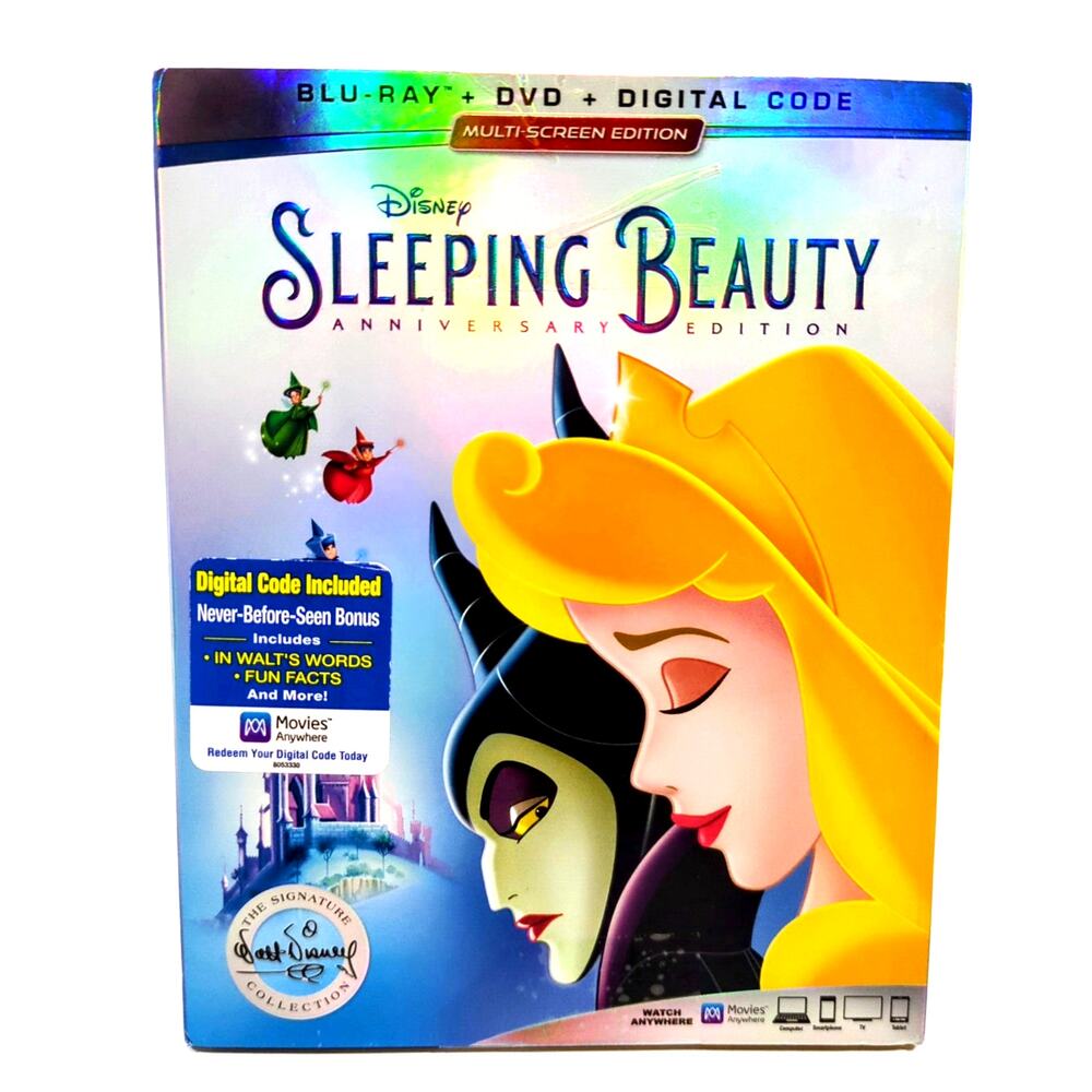 Sleeping Beauty Anniversary Edition Blu-ray DVD Digital Code Disney NEW Sealed